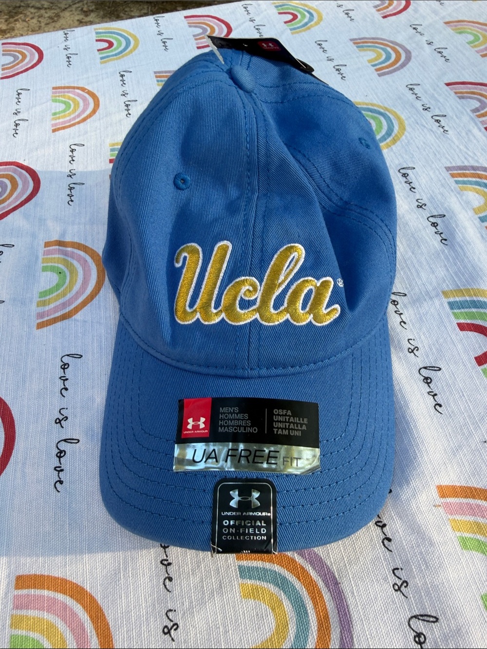 Under Armour UCLA Light Blue Baseball Cap with Gold Script Logo